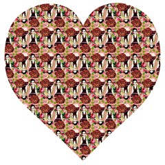 Swimmer 20s Pink Wooden Puzzle Heart by snowwhitegirl