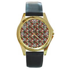 Swimmer 20s Teal Round Gold Metal Watch by snowwhitegirl