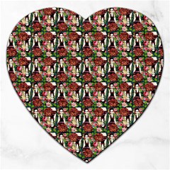 Swimmer 20s Teal Jigsaw Puzzle (heart) by snowwhitegirl