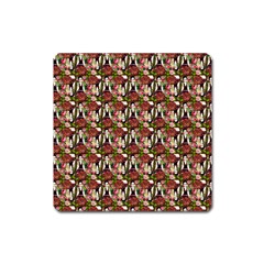 Swimmer 20s Brown Square Magnet by snowwhitegirl