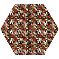 Swimmer 20s Brown Wooden Puzzle Hexagon