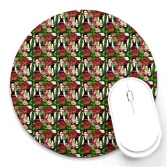 Swimmer 20s Green Round Mousepads by snowwhitegirl