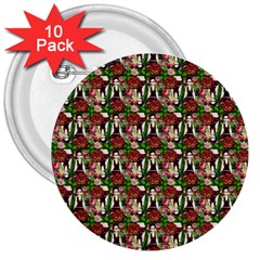 Swimmer 20s Green 3  Buttons (10 Pack)  by snowwhitegirl