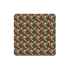 Swimmer 20s Green Square Magnet by snowwhitegirl