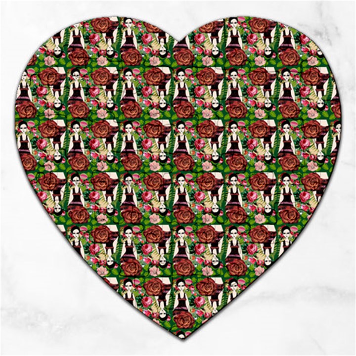 Swimmer 20s Green Jigsaw Puzzle (Heart)