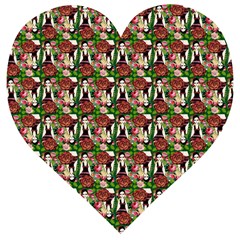 Swimmer 20s Green Wooden Puzzle Heart by snowwhitegirl