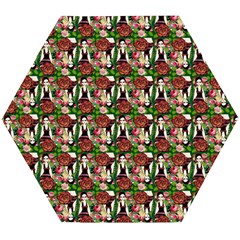 Swimmer 20s Green Wooden Puzzle Hexagon