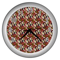 Swimmer 20s Burgundy Wall Clock (silver) by snowwhitegirl