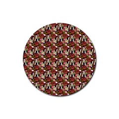 Swimmer 20s Burgundy Rubber Round Coaster (4 Pack)  by snowwhitegirl