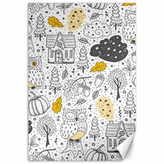 Doodle Seamless Pattern With Autumn Elements Canvas 12  X 18  by Vaneshart