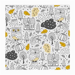 Doodle Seamless Pattern With Autumn Elements Medium Glasses Cloth by Vaneshart