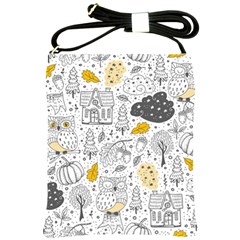 Doodle Seamless Pattern With Autumn Elements Shoulder Sling Bag by Vaneshart