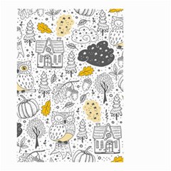 Doodle Seamless Pattern With Autumn Elements Small Garden Flag (two Sides) by Vaneshart