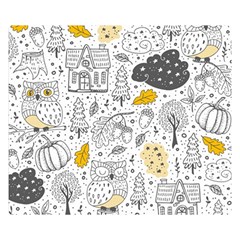 Doodle Seamless Pattern With Autumn Elements Double Sided Flano Blanket (small)  by Vaneshart