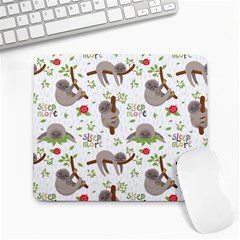 Seamless Pattern With Cute Sloths Sleep More Large Mousepads by Vaneshart