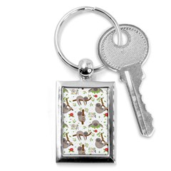 Seamless Pattern With Cute Sloths Sleep More Key Chain (rectangle) by Vaneshart