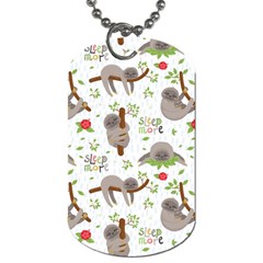 Seamless Pattern With Cute Sloths Sleep More Dog Tag (two Sides) by Vaneshart