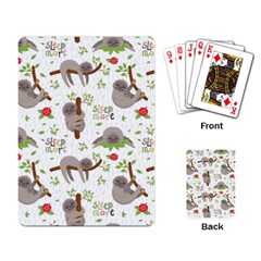 Seamless Pattern With Cute Sloths Sleep More Playing Cards Single Design (rectangle) by Vaneshart