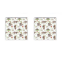 Seamless Pattern With Cute Sloths Sleep More Cufflinks (square) by Vaneshart