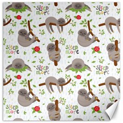 Seamless Pattern With Cute Sloths Sleep More Canvas 12  X 12  by Vaneshart