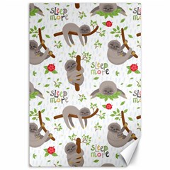 Seamless Pattern With Cute Sloths Sleep More Canvas 12  X 18  by Vaneshart