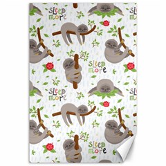 Seamless Pattern With Cute Sloths Sleep More Canvas 24  X 36  by Vaneshart