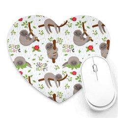 Seamless Pattern With Cute Sloths Sleep More Heart Mousepads by Vaneshart