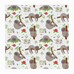 Seamless Pattern With Cute Sloths Sleep More Medium Glasses Cloth by Vaneshart