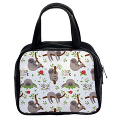 Seamless Pattern With Cute Sloths Sleep More Classic Handbag (two Sides) by Vaneshart