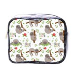 Seamless Pattern With Cute Sloths Sleep More Mini Toiletries Bag (One Side) Front