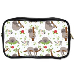 Seamless Pattern With Cute Sloths Sleep More Toiletries Bag (one Side) by Vaneshart