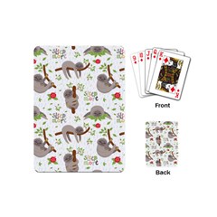 Seamless Pattern With Cute Sloths Sleep More Playing Cards Single Design (mini) by Vaneshart