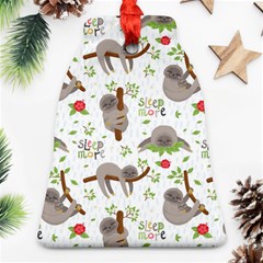 Seamless Pattern With Cute Sloths Sleep More Ornament (bell) by Vaneshart