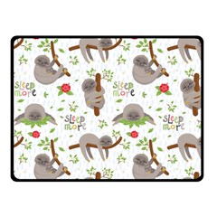 Seamless Pattern With Cute Sloths Sleep More Double Sided Fleece Blanket (small)  by Vaneshart