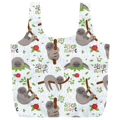 Seamless Pattern With Cute Sloths Sleep More Full Print Recycle Bag (xl) by Vaneshart