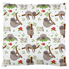 Seamless Pattern With Cute Sloths Sleep More Large Flano Cushion Case (one Side) by Vaneshart