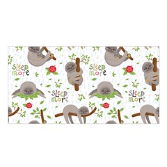 Seamless Pattern With Cute Sloths Sleep More Satin Shawl by Vaneshart