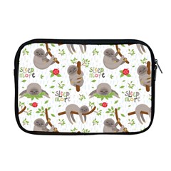 Seamless Pattern With Cute Sloths Sleep More Apple Macbook Pro 17  Zipper Case by Vaneshart