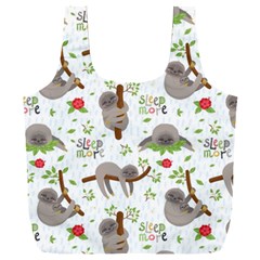 Seamless Pattern With Cute Sloths Sleep More Full Print Recycle Bag (xxxl) by Vaneshart