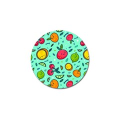 Various Fruits With Faces Seamless Pattern Golf Ball Marker by Vaneshart