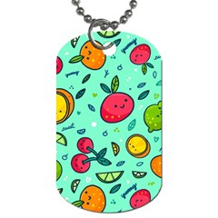 Various Fruits With Faces Seamless Pattern Dog Tag (two Sides) by Vaneshart