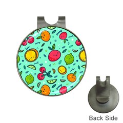 Various Fruits With Faces Seamless Pattern Hat Clips With Golf Markers by Vaneshart