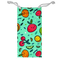 Various Fruits With Faces Seamless Pattern Jewelry Bag by Vaneshart