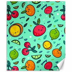 Various Fruits With Faces Seamless Pattern Canvas 8  X 10  by Vaneshart