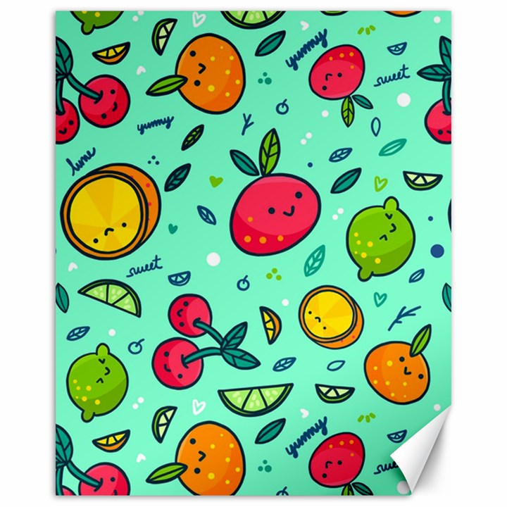 Various Fruits With Faces Seamless Pattern Canvas 16  x 20 