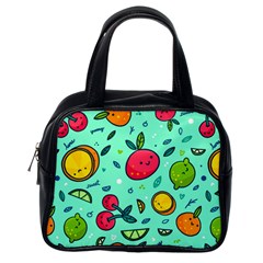 Various Fruits With Faces Seamless Pattern Classic Handbag (one Side) by Vaneshart