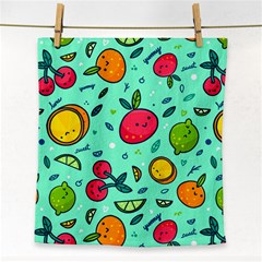 Various Fruits With Faces Seamless Pattern Face Towel by Vaneshart