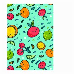 Various Fruits With Faces Seamless Pattern Small Garden Flag (two Sides) by Vaneshart