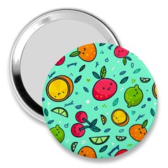 Various Fruits With Faces Seamless Pattern 3  Handbag Mirrors by Vaneshart