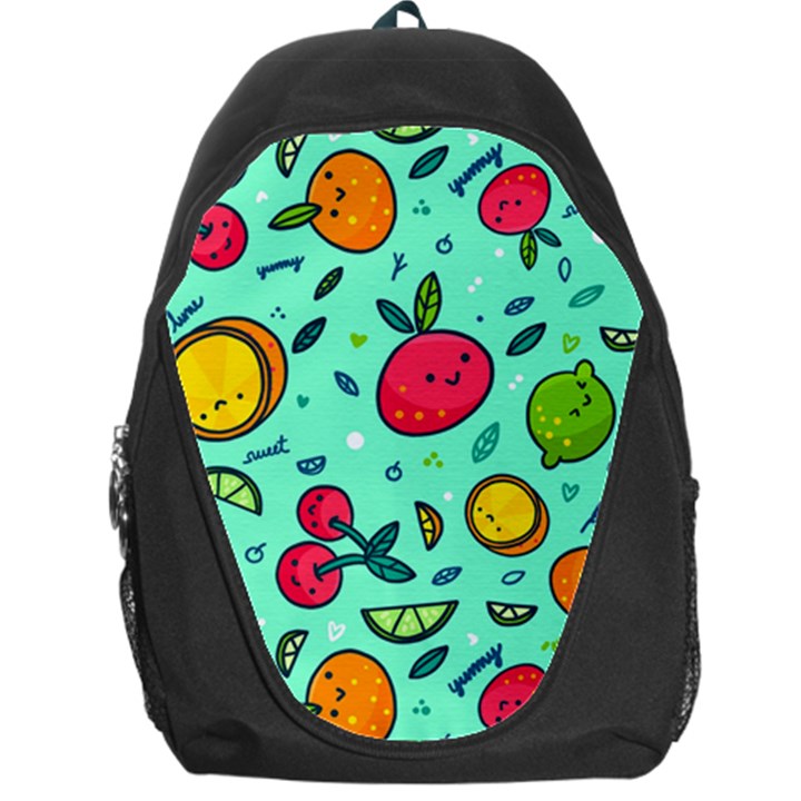 Various Fruits With Faces Seamless Pattern Backpack Bag